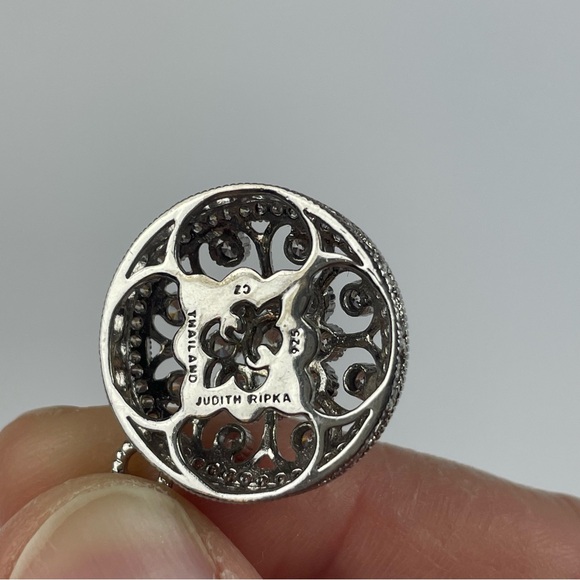 Judith Ripka Silver 925 Diamonique Diamond CZ Cubic Zirconia Circle Pendant - Picture 5 of 6